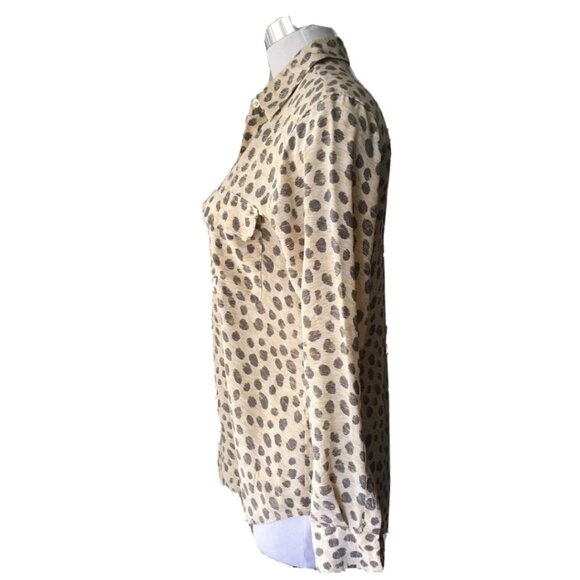 New Equipment Femme 100% Silk Button Down Blouse Animal Print Large - Picture 5 of 7